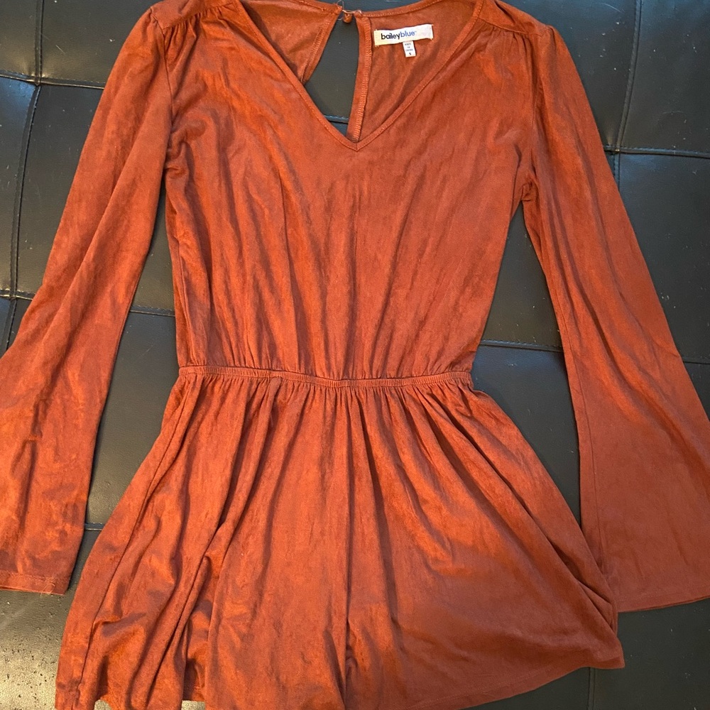 Burnt orange long sleeve romper